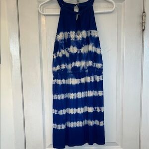 INC International Concepts Blue and White Tie-Dye Mini Dress